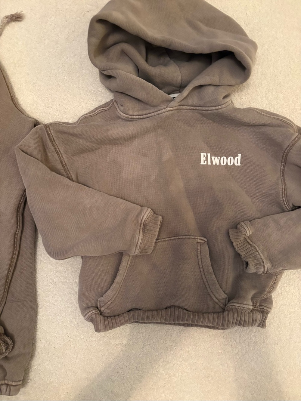 Elwood Kids' Washes Brown Hooded Sweatshirt & Sweatpants